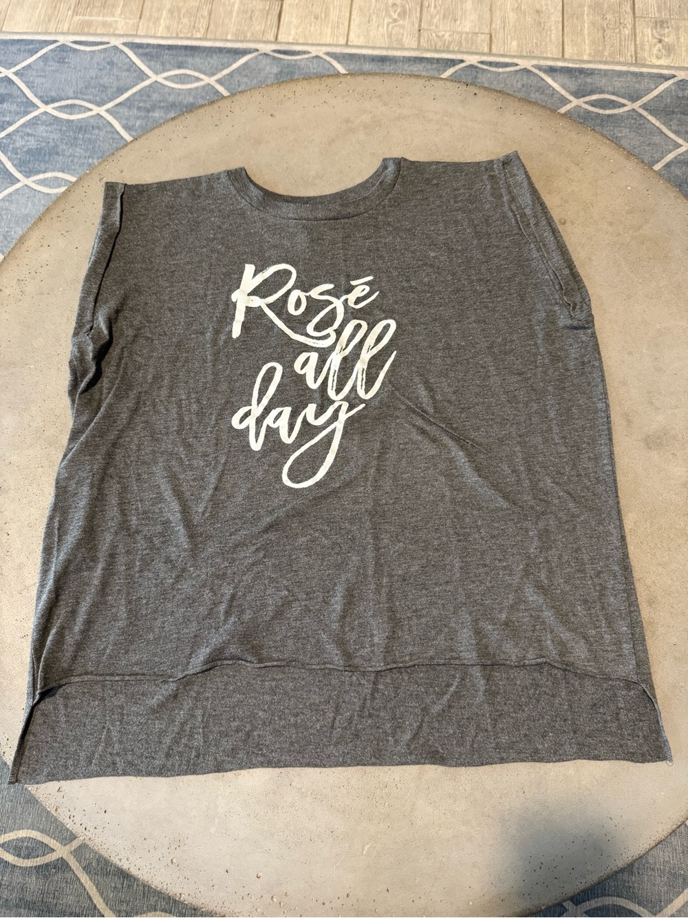 Katydid Gray Tank with White "Rosé All Day" Script